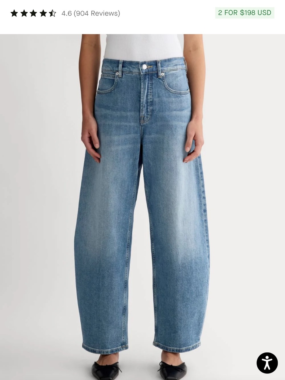 Everlane Wide-Leg High-Rise Jeans - Light Blue Wash